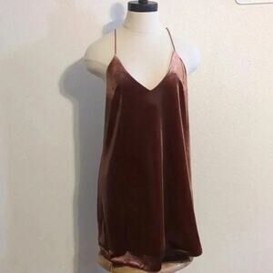 Cotton Candy LA Velvet Rust Pink Orange Slip Tank Top Size Small‎